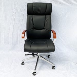 Ghế lãnh đạo nệm bọc da tay viền gỗ sang trọng MF858