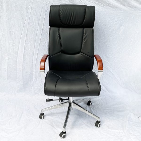 Ghế lãnh đạo nệm bọc da tay viền gỗ sang trọng MF858