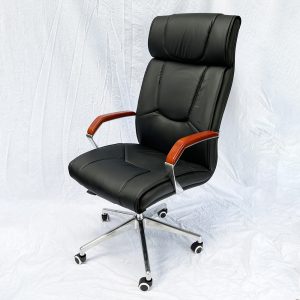 Ghế lãnh đạo nệm bọc da tay viền gỗ sang trọng MF858
