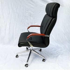 Ghế lãnh đạo nệm bọc da tay viền gỗ sang trọng MF858