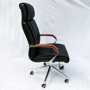 Ghế lãnh đạo nệm bọc da tay viền gỗ sang trọng MF858