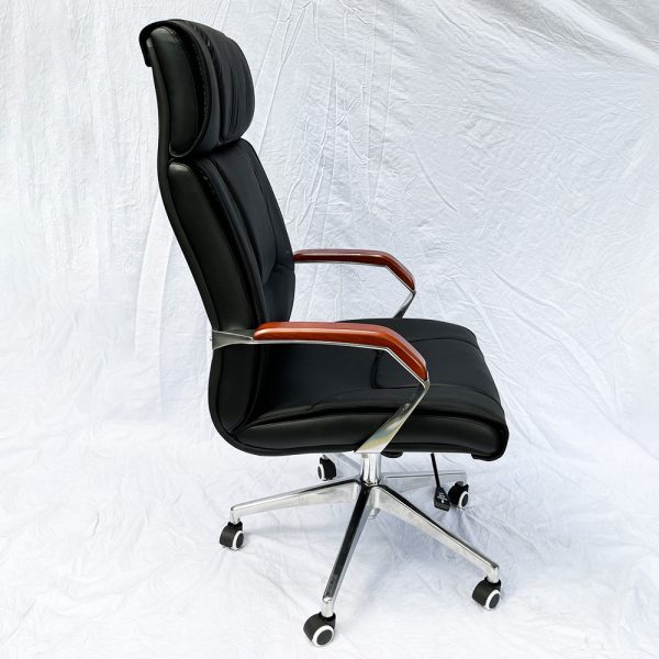Ghế lãnh đạo nệm bọc da tay viền gỗ sang trọng MF858