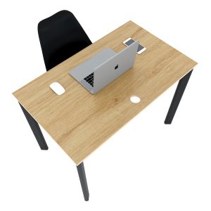 Bàn làm việc 100x60cm gỗ Plywood phủ melamin chân sắt Oval HBOV032