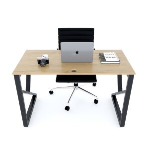 Bàn làm việc 120x60cm gỗ Plywood melamin vân sồi chân sắt hệ Kconcept HBKC028