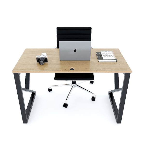Bàn làm việc 120x60cm gỗ Plywood melamin vân sồi chân sắt hệ Kconcept HBKC028