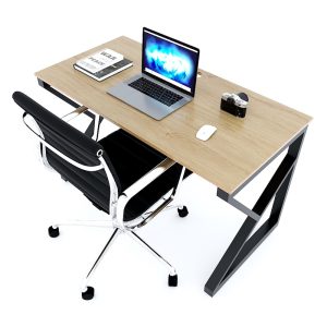 Bàn làm việc 120x60cm gỗ Plywood melamin vân sồi chân sắt hệ Kconcept HBKC028