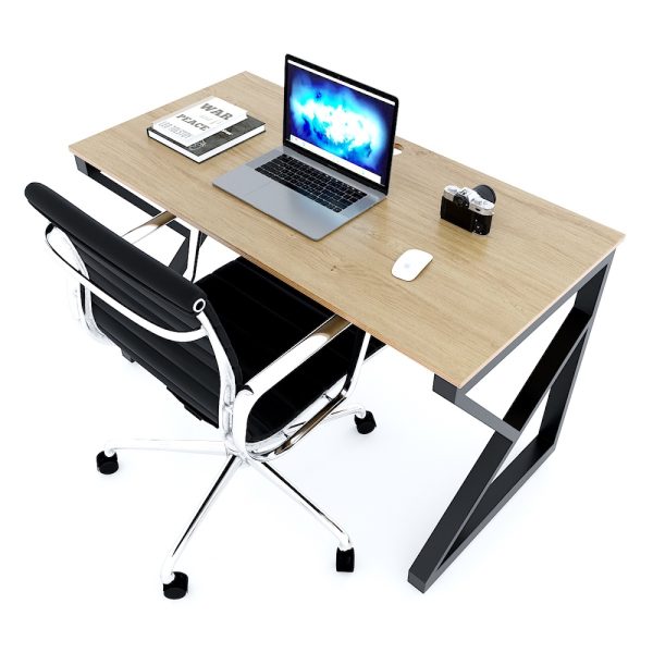 Bàn làm việc 120x60cm gỗ Plywood melamin vân sồi chân sắt hệ Kconcept HBKC028