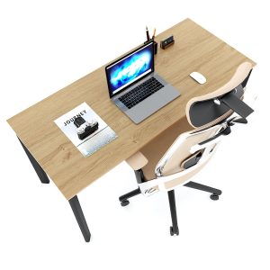 Bàn làm việc 140x60cm gỗ Plywood phủ melamin chân sắt Oval HBOV034