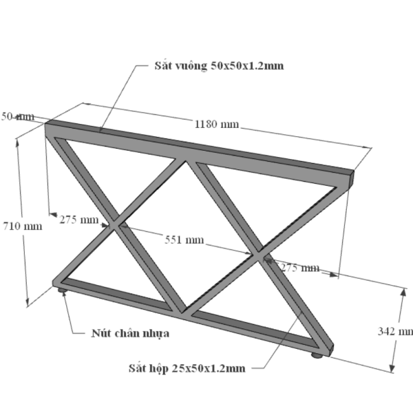 Bàn cụm 2 120x120cm gỗ Plywood phủ melamin hệ Xconcept HBXC036