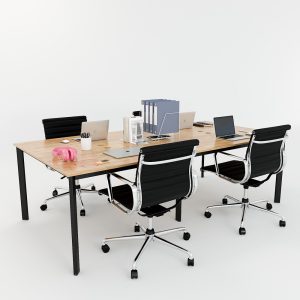 HBOV013 - Bàn cụm 4 240x120 hệ Oval Concept lắp ráp