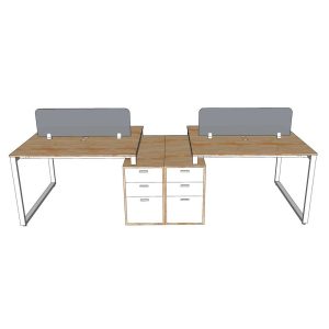Bàn cụm 4 chân tủ gỗ tự nhiên hệ RECTANG HBRT072