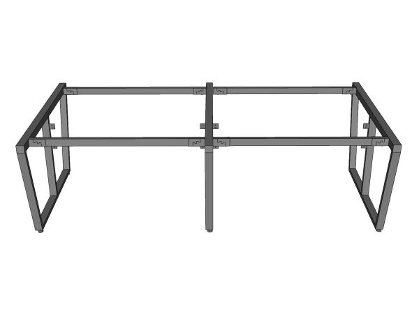 Chân sắt lắp ráp 240x120cm cho bàn cụm 4 có pas gắn yếm che HCTC026
