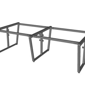 Chân sắt lắp ráp 240x120cm cho bàn cụm 4 có pas gắn yếm che HCTC026