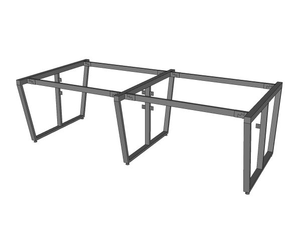 Chân sắt lắp ráp 240x120cm cho bàn cụm 4 có pas gắn yếm che HCTC026