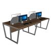 Bàn cụm 4 người có tấm chắn 240x120cm gỗ plywood chân lắp ráp HBTC050