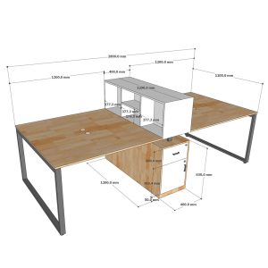 Kích thước module bàn cụm 4 người