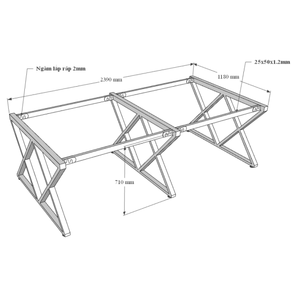 Bàn cụm 4 240x120cm gỗ Plywood phủ melamin chân Xconcept HBXC038