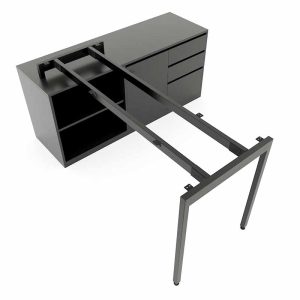 Bàn giám đốc 160x140 gỗ Plywood phủ melamin chân sắt Slean HBSL026