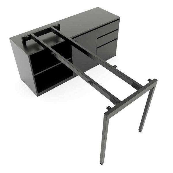 Bàn giám đốc 160x140 gỗ Plywood phủ melamin chân sắt Slean HBSL026