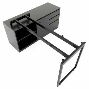 Bàn giám đốc 160x140 gỗ Plywood phủ melamin chân sắt Slean HBSL026