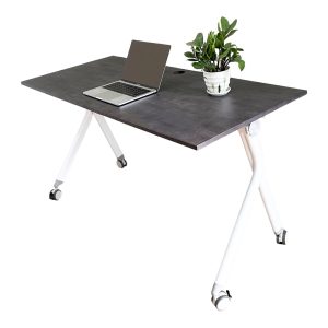Bàn gấp gọn 1m4 gỗ cao su chân sắt BURKE HBMS011
