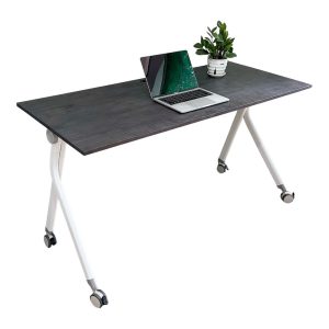 Bàn gấp gọn 1m4 gỗ cao su chân sắt BURKE HBMS011