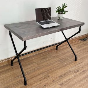 Bàn làm việc gỗ Thông chân ống nước chữ X - HBON009