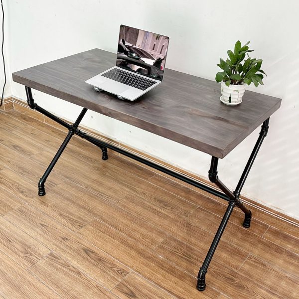 Bàn làm việc gỗ Thông chân ống nước chữ X - HBON009