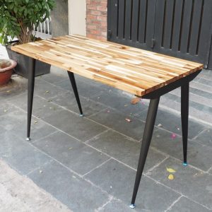 Bàn làm việc 120x60cm gỗ tràm hệ Wooden chân sắt lắp ráp