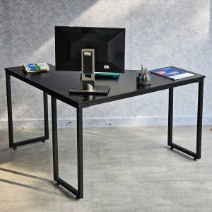 Bàn làm viêc góc chữ L 120x120cm gỗ cao su chân lắp ráp CD68025