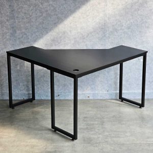 Bàn làm viêc góc chữ L 120x120cm gỗ cao su chân lắp ráp CD68025