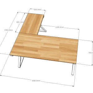 HBXC021 - Bàn góc chữ L 160x150 XConcept