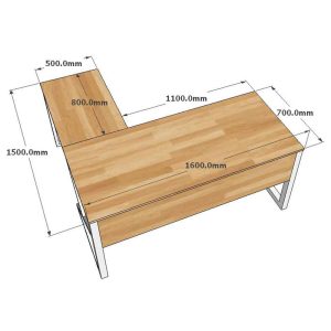 Chi tiết kích thước bàn làm việc chữ L 160x160cm