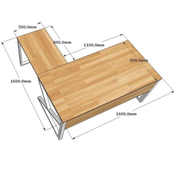 Bàn chữ L 160x160cm gỗ Plywood phủ melamin chân Xconcept HBXC042