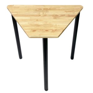 Bàn hình thang mini gỗ cao su chân sắt tròn HBLG037