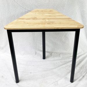 Bàn hình thang mini gỗ cao su chân sắt tròn HBLG037
