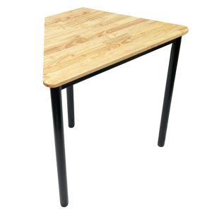 Bàn hình thang mini gỗ cao su chân sắt tròn HBLG037