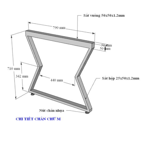 Bàn họp 160x80 MConcept chân sắt lắp ráp