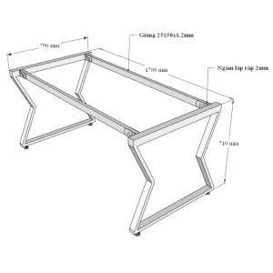 Bàn họp 180x80 MConcept chân sắt lắp ráp