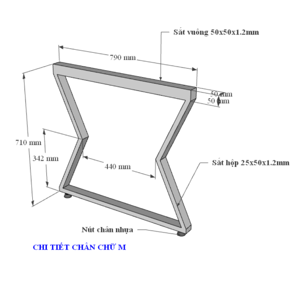 Bàn họp 180x80 MConcept chân sắt lắp ráp