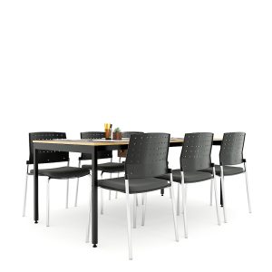 Bàn họp 180x90cm gỗ Plywood phủ melamin chân hệ Slean HBSL022