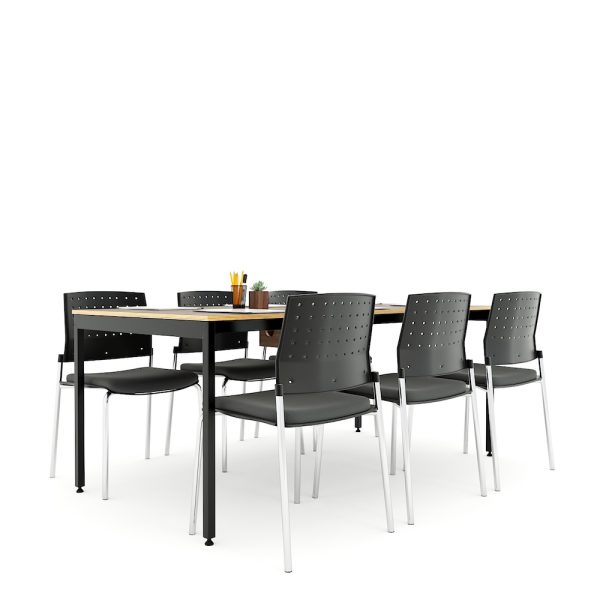 Bàn họp 180x90cm gỗ Plywood phủ melamin chân hệ Slean HBSL022