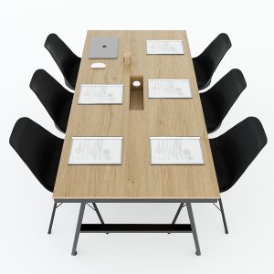 Bàn họp 180x90cm gỗ Plywood phủ melamin chân sắt Aconcept HBAC047