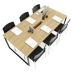 Bàn họp 180x90cm gỗ Plywood phủ melamin chân hệ Slean HBSL022