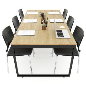 Bàn họp 180x90cm gỗ Plywood phủ melamin chân hệ Slean HBSL022
