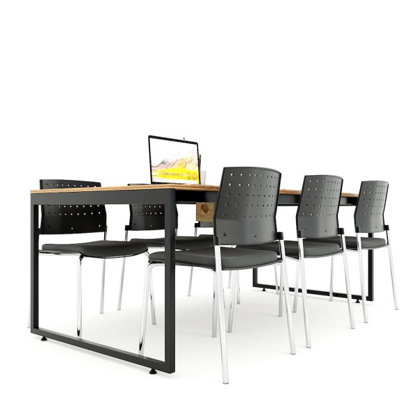 Bàn họp 180x90cm gỗ Plywood phủ melamin chân hệ Slean HBSL022