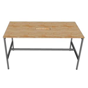 Bàn họp đứng 200x100x105cm gỗ cao su chân sắt hệ OMA II HBOM219