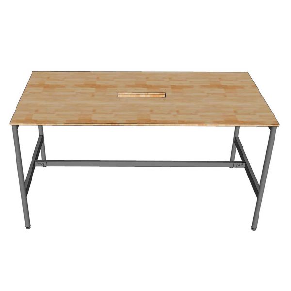 Bàn họp đứng 200x100x105cm gỗ cao su chân sắt hệ OMA II HBOM219