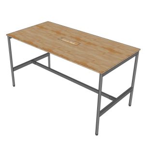 Bàn họp đứng 200x100x105cm gỗ cao su chân sắt hệ OMA II HBOM219