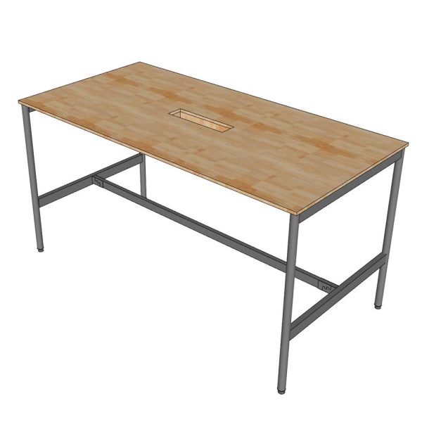 Bàn họp đứng 200x100x105cm gỗ cao su chân sắt hệ OMA II HBOM219